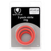 Load image into Gallery viewer, Spartacus Nitrile Cock Ring Set - Red Pack of 3