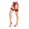 Afbeelding laden in Galerijviewer, Cuban Heel & Sheer Thigh High w/Back Seam Merlot/Nude XL