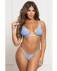 Load image into Gallery viewer, Lace Triangle Top & G-String with Rhinestone Details - Periwinkle Blue O/S
