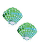 Încărcați imaginea în vizualizatorul Galerie, Neva Nude Sequins Sea Shells Under the Sea Pasties - Green/Blue O/S