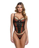 Afbeelding laden in Galerijviewer, Cherry Delight Embroidered Underwire Corset w/G-String - Black SM