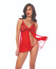 Load image into Gallery viewer, Sequin Embellished Babydoll w/G-String - Red L/XL