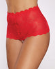 Carica l'immagine nel visualizzatore Galleria, Allure Passion & Pearl High Waist Crotchless w/Pearls - Red O/S