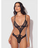 Φόρτωση εικόνας στο πρόγραμμα προβολής Gallery, Nadia Lace & Mesh Cutout Teddy - Black LG