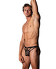 Load image into Gallery viewer, Love Star Thong w/Ring - Black S/M