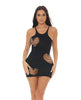 Carica l'immagine nel visualizzatore Galleria, Pink Lipstick Heart Rate Bodystocking Dress - Black O/S