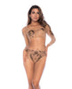 Cargue la imagen en el visor de la galería, Bohemian Mystique Long Sleeve Crop Top w/High Waisted Panty 2 pc Set - Multi-Color L/XL