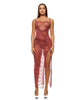 Carica l'immagine nel visualizzatore Galleria, Patch of Petals Sheer Mesh and Lace Gown w/Thong 2 pc Set - Mauve XL