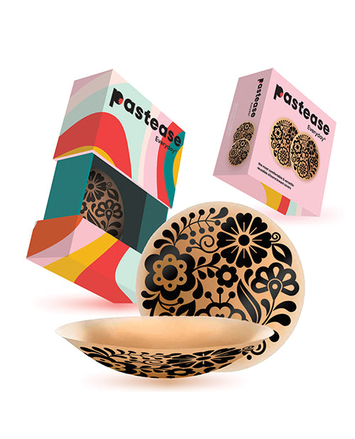 Indlæs billede i gallerifremviser, Pastease HALOS Silicone Floral Nipple Covers w/Travel Box - Bloom D+ Cup 10 or More Uses