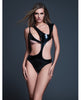Φόρτωση εικόνας στο πρόγραμμα προβολής Gallery, Allure Risque Lover Teddy με εμφάνιση λάτεξ, βινύλιο και άνοιγμα peek-a-boo - Μαύρο MD