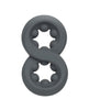 Load image into Gallery viewer, Alpha Liquid Silicone Dual Loop Beaded Cock Ring Grey