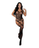 Load image into Gallery viewer, Seamless Bodystocking With Crystal Rhinestones Black One Size
