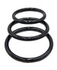 Load image into Gallery viewer, Rouge Black Stainless Steel 3 Piece Cock Ring Set - Black