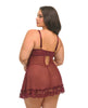 Load image into Gallery viewer, Valentine Zinfandel Lace Babydoll Nightgown With Ribbon Bows