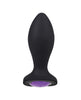 Cargue la imagen en el visor de la galería, Plug vibratorio de silicona con joyas Booty Bling de 3 pulgadas, negro y morado, portátil