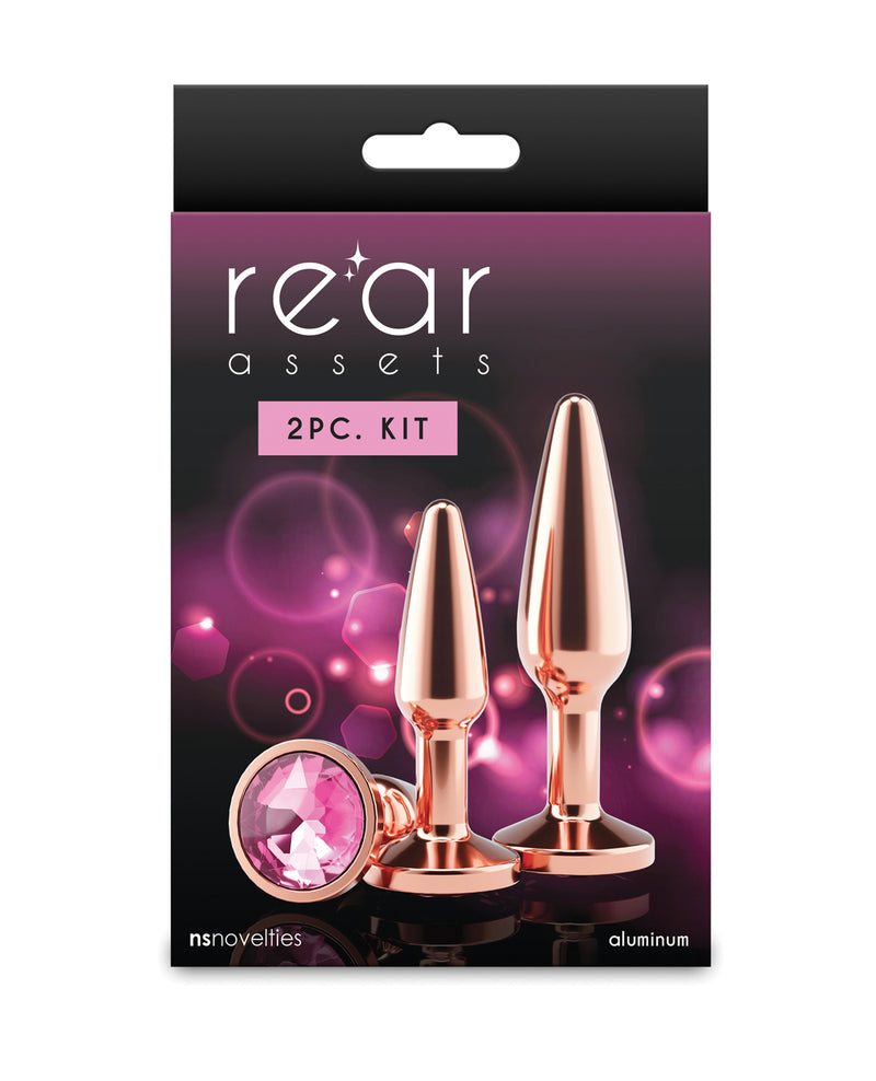 Cargue la imagen en el visor de la galería, Kit ligero de dilatadores anales cromados, cónicos, color oro rosa