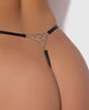 Afbeelding laden in Galerijviewer, Krystal string met strass en netstof aan de achterkant, zwart sexy ondergoed