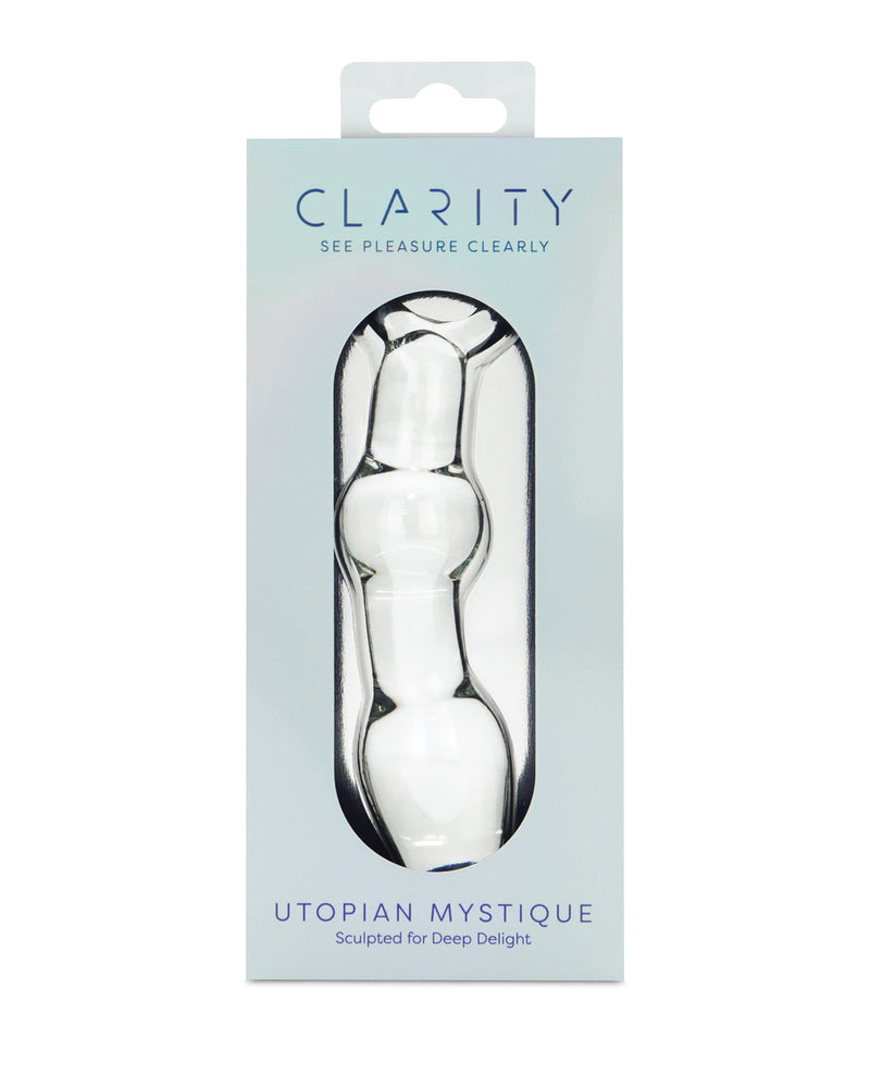 Cargue la imagen en el visor de la galería, Dildo anal de vidrio estriado Utopian Mystique, 5.2 pulgadas, borosilicato