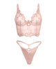 Load image into Gallery viewer, Clarissa Sheer Embroidered Bustier With G-String Set Underwire Pink