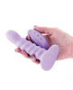 Cargue la imagen en el visor de la galería, Dildo vibrador recargable Colours con base de ventosa acanalada, morado
