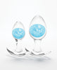 Load image into Gallery viewer, Cosmic Glams 2 Piece Silicone Butt Plug Set With Blue Glass Marble