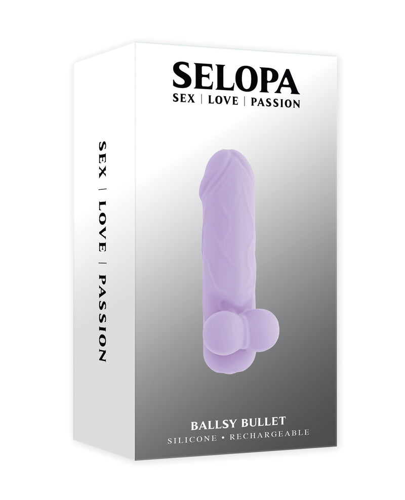 Cargue la imagen en el visor de la galería, Vibrador bala Selopa morado con base de doble bola y funda