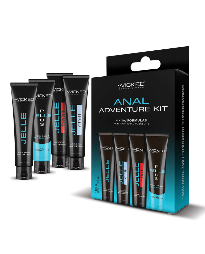 Cargue la imagen en el visor de la galería, Set de regalo Wicked Sensual Care Anal Adventure Kit con cuatro botellas de una onza