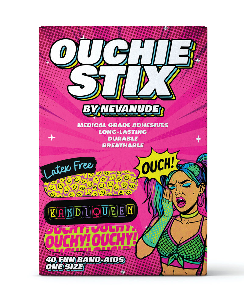 Cargue la imagen en el visor de la galería, Neva Nude Plur Vibes Ouchie Stix, paquete de 40 curitas