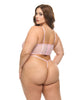 Bild in den Galerie-Viewer laden, Besticktes, transparentes Bustier-Set „Clarissa“ mit Herzring, Pink, 2X