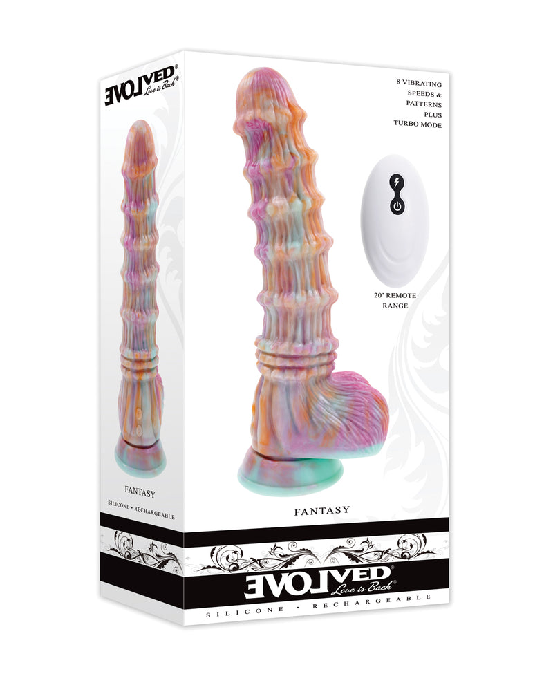 Load image into Gallery viewer, Evolved Fantasy Multicolor Silicone Vibrator With 8 Rings And Suction Base