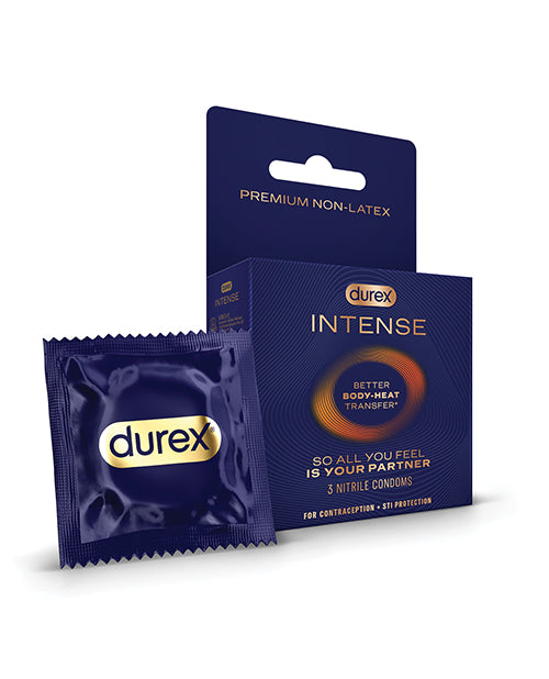 Load image into Gallery viewer, Durex Intense Nitrile Male Condoms Ultra Thin Heat Transfer 3 Pack