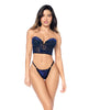 Charger l'image dans la visionneuse de la galerie, Ensemble bustier et culotte de luxe en velours floral avec armatures et bretelles amovibles