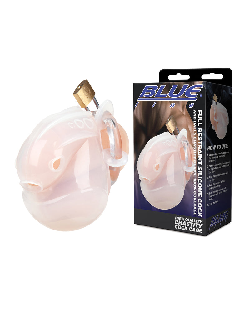 Load image into Gallery viewer, Full Restraint Silicone Cock And Balls Chastity Device White