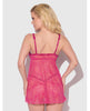 Carica l'immagine nel visualizzatore Galleria, Set di lingerie Yvone, babydoll in pizzo con coppe apribili e perizoma con laccetto
