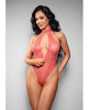 Carregar imagem no visualizador da Galeria, Body de renda floral listrada transparente com zíper Temptress Calliope Coral XL