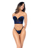 Ladda bilden i Galleri Viewer, Floral Velvet Underwire Bustier With Removable Straps And Adjustable Panties