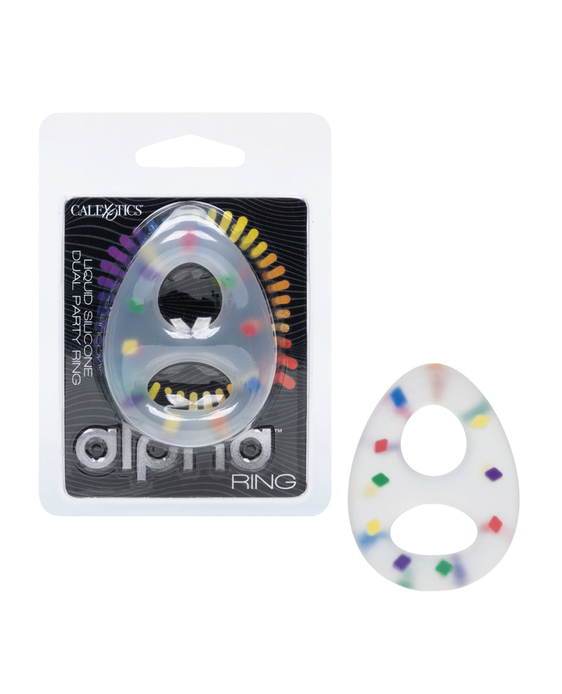 Cargue la imagen en el visor de la galería, Anillo doble para el pene Alpha de silicona líquida para una erección más firme y un placer duradero