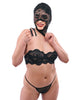 Cargue la imagen en el visor de la galería, Capucha de cobertura completa Sex And Mischief Hush, de encaje transparente, con correas desmontables