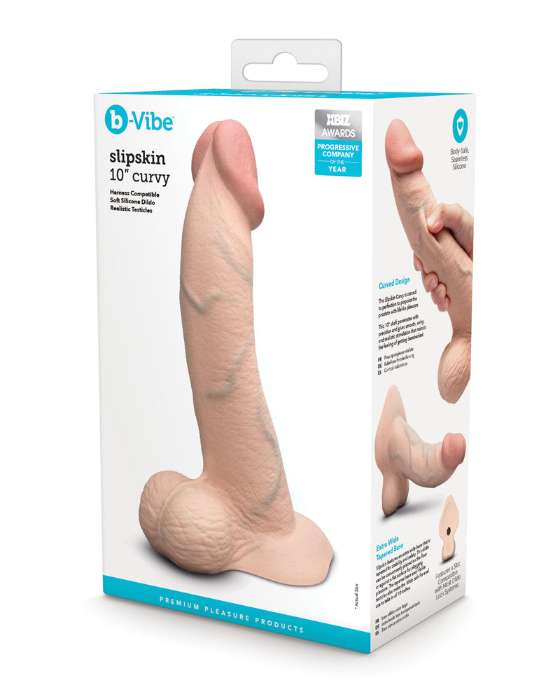 Charger l'image dans la visionneuse de la galerie, Manchon incurvé en silicone Slipskin de 10 pouces B Vibe, crème, jouet pour adultes