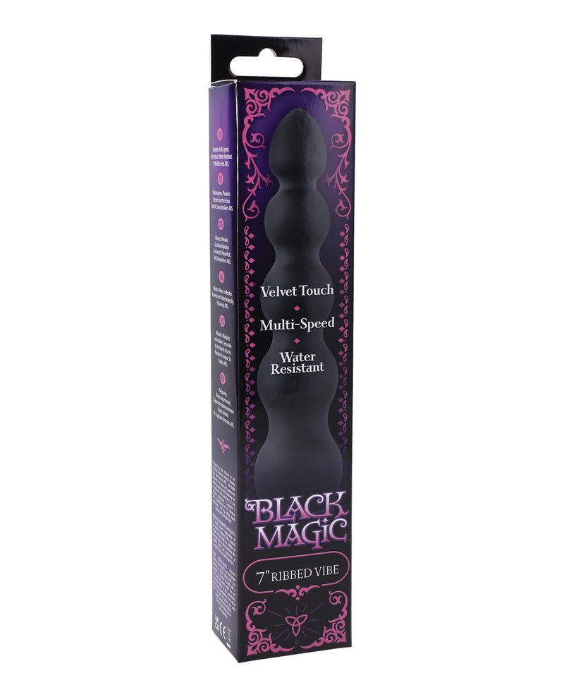 Φόρτωση εικόνας στο πρόγραμμα προβολής Gallery, Black Magic 7 Inch Ribbed Vibe For Clitoral G Spot And Anal Pleasure