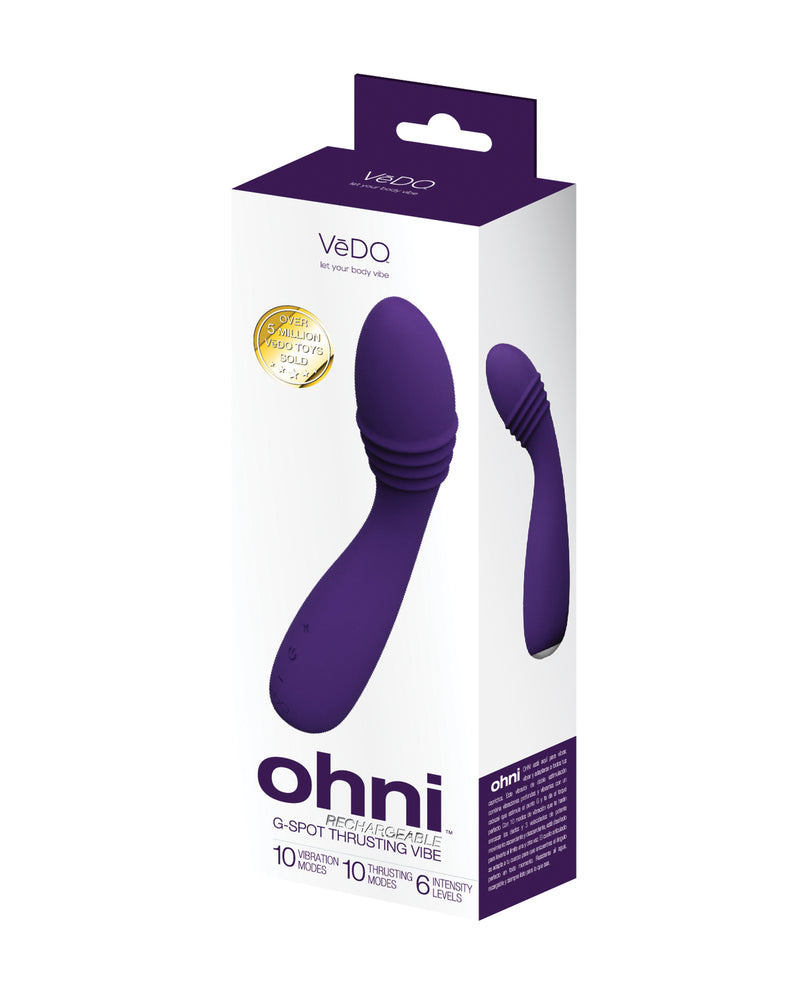 Load image into Gallery viewer, VeDO Ohni Rechargeable G-Spot Thrusting Vibe - Purple