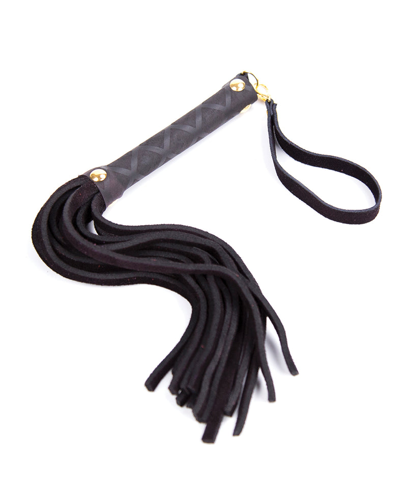 Load image into Gallery viewer, Plesur Real Leather Mini Flogger Black 11 Inch BDSM Toy