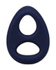 Cargue la imagen en el visor de la galería, Anillo para pene de silicona Rock Solid The Code y pañuelo cuadrado, azul marino y negro