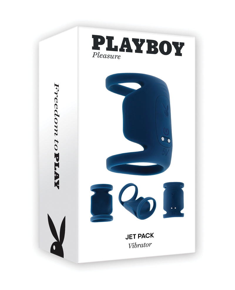 Cargue la imagen en el visor de la galería, Vibrador masculino de silicona Playboy Pleasure Jet Pack con doble anillo