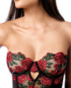 Afbeelding laden in Galerijviewer, Delicate babydoll met rozenborduursel, beugels en kanten rug