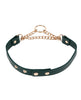 画像をギャラリービューアーに読み込む、Indica Day Collar Emerald Faux Leather With Gold Hardware