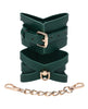 Cargue la imagen en el visor de la galería, Muñequeras verdes esmeralda con abertura para juegos de bondage en pareja
