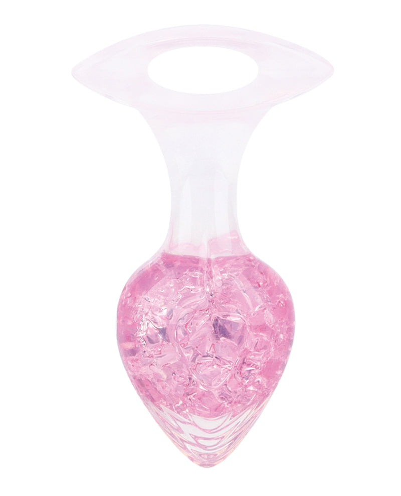 Cargue la imagen en el visor de la galería, Tapón grande Luxe Prism de silicona platino rosa claro, con bola de cristal