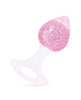 Cargue la imagen en el visor de la galería, Tapón grande Luxe Prism de silicona platino rosa claro, con bola de cristal