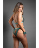 Load image into Gallery viewer, Domina Green Lace Bralette And Open Panty With Chain Handcuffs Set